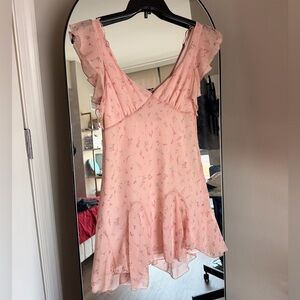 Bershka Pink Floral Mini Dress